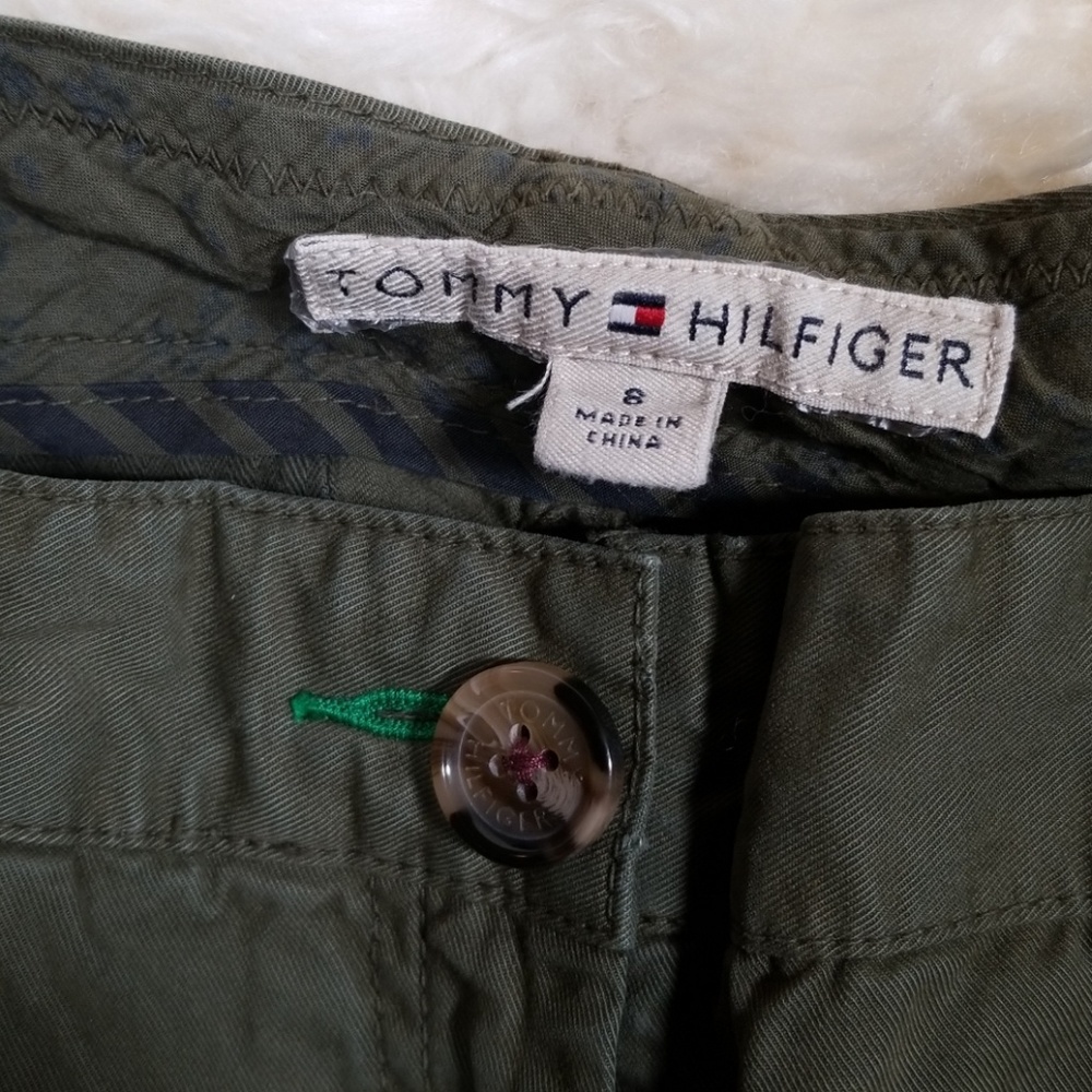 Tommy Hilfiger womens Olive Wide Leg Pants Size: 8 - Picture 2 of 5